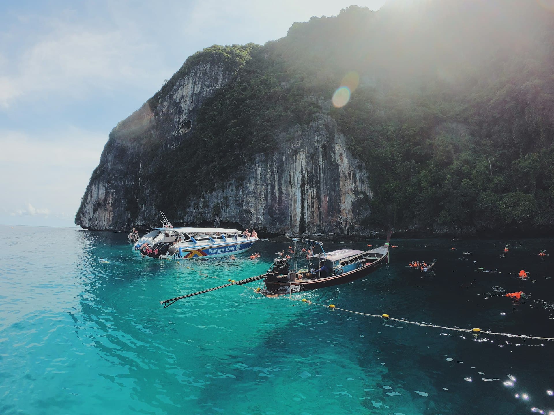 Longtail boats at the Phi Phi Islands, Thailand