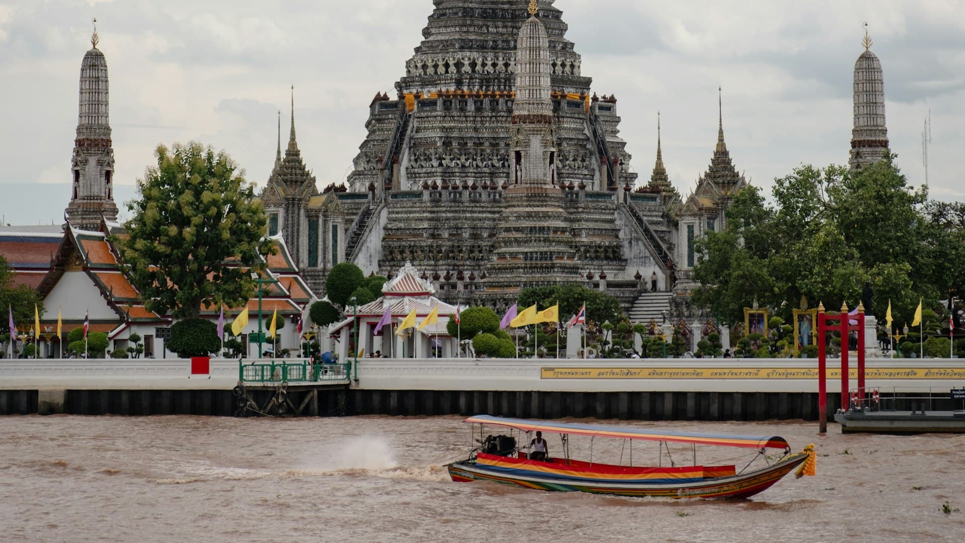 Wat Arun temple on the Chao Phraya River in Bangkok, Thailand